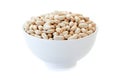 Bowl with canellini beans on white Royalty Free Stock Photo