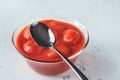 Bowl of canned tomatoes Royalty Free Stock Photo