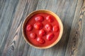 Bowl of canned tomatoes Royalty Free Stock Photo