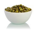 Bowl with capers isolated