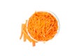 Bowl with carrot salad isolated on background Royalty Free Stock Photo