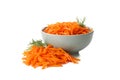 Bowl with carrot salad isolated on background Royalty Free Stock Photo