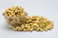 A bowl of cashew nuts on white background Royalty Free Stock Photo