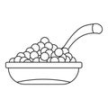 Bowl of caviar icon, outline style