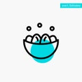 Bowl, Celebration, Easter, Egg, Nest turquoise highlight circle point Vector icon