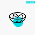 Bowl, Celebration, Easter, Egg, Nest turquoise highlight circle point Vector icon