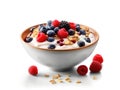 Bowl of cereal with berries and yogurt