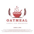 vintage retro style oatmeal logo design