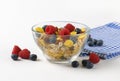 Bowl of cereals and berry fruit Royalty Free Stock Photo