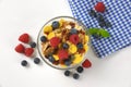 Bowl of cereals and berry fruit Royalty Free Stock Photo