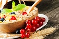 Bowl with cereals and fresh berries Royalty Free Stock Photo