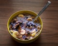 Bowl of cereals with fruits Royalty Free Stock Photo