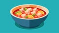 A bowl of ceviche filled with chunks of flaky cod cured in a tangy blend of gfruit juice and diced tomatoes.. Vector Royalty Free Stock Photo
