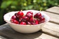 Bowl of cherries Royalty Free Stock Photo