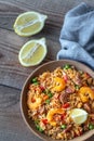 Bowl of chicken and chorizo paella Royalty Free Stock Photo