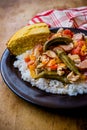 Bowl of Chicken Gumbo and Cornbread Royalty Free Stock Photo