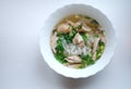 Bowl of chicken pho. Pho ga. Rice noodle soup. Royalty Free Stock Photo
