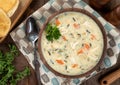 Bowl of chicken and rice soup Royalty Free Stock Photo