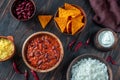 Bowl of chili con carne with the ingredients Royalty Free Stock Photo