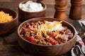 Bowl of chili con carne Royalty Free Stock Photo