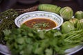 Bowl of chili with peppers and beans Royalty Free Stock Photo