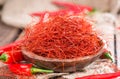 Bowl with Chilli Strings Royalty Free Stock Photo