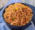 Bowl of chinese noodles with vegetables Royalty Free Stock Photo