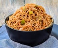 Bowl of chinese noodles with vegetables Royalty Free Stock Photo