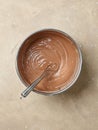 Bowl of chocolate cake dough Royalty Free Stock Photo