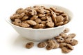 Bowl of chocolate chip cookies cereal isolated. Royalty Free Stock Photo