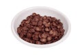 Bowl from chocolate corn flakes Royalty Free Stock Photo