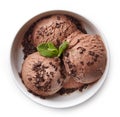 Bowl of chocolate ice cream