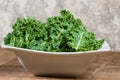 Bowl of chopped curly kale