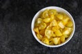 Bowl of Chopped Yellow Tomatoes Royalty Free Stock Photo