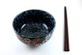Japanese bowl and chopsticks Royalty Free Stock Photo