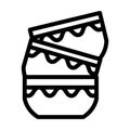 bowl clay crockery line icon vector illustration