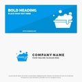 Bowl, Cleaning, Washing SOlid Icon Website Banner and Business Logo Template