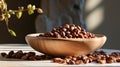 A bowl of coffee beans