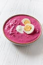 Bowl of cold beet root soup