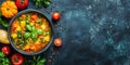 Fresh Vegetable Soup Surrounded by Assorted Vegetables Royalty Free Stock Photo