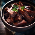 a bowl of cooked ribs Royalty Free Stock Photo