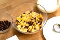 Bowl Of Corn Flakes With Cereal And Milk Royalty Free Stock Photo