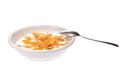 Bowl with corn flakes and milk Royalty Free Stock Photo