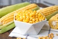 Bowl with corn kernels Royalty Free Stock Photo