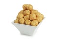 Bowl of corn puffs isolated