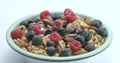 Bowl with corn rings and berries Royalty Free Stock Photo