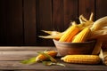 Bowl corn seed with corn cobs vegetable. Generate Ai