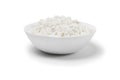 Bowl with cottage cheese isolated on a white background Royalty Free Stock Photo