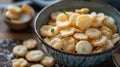 Bowl crackers plate cookies Royalty Free Stock Photo