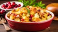 A bowl of cranberry and apple stuffing Royalty Free Stock Photo